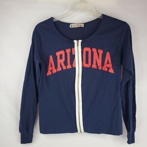 M ARIZONA AZ Full Zip Long Sleeve PATCH TSHIRT NAVY BLUE RED TRAIL JACKET medium